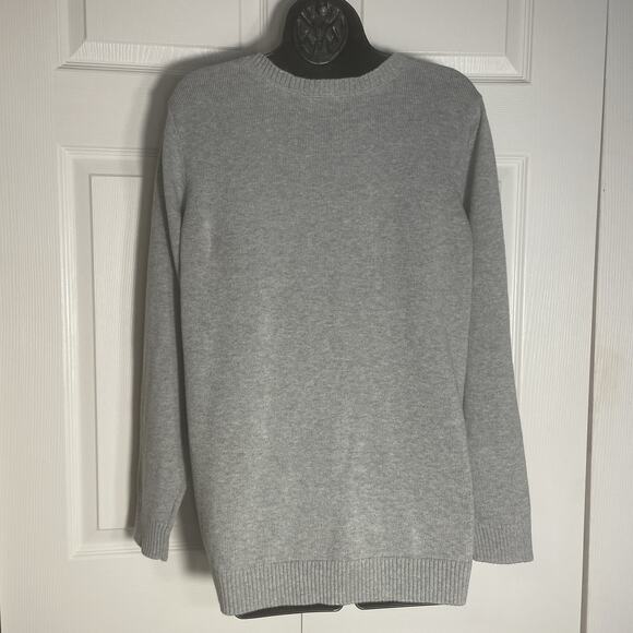 Charter Club Sweater Women 1X Gray Penguins Graphic Crew Neck Knit Pullover Top - Picture 4 of 13